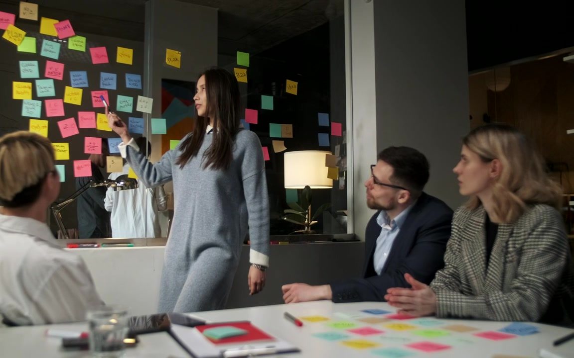 A real estate team planning in a meeting room
